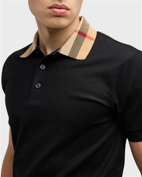 burberry check collar polo mens tan long sleeve|Burberry Designer Polo Shirts for Men: Short & Long Sleeves.